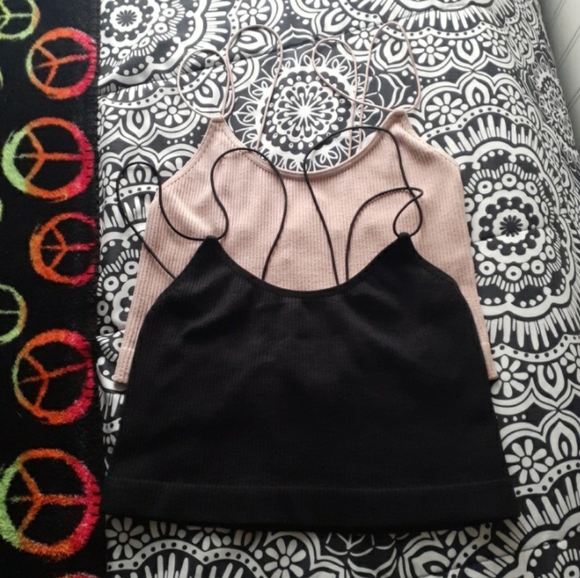 2 Ribbed Bralettes - Picture 1 of 5